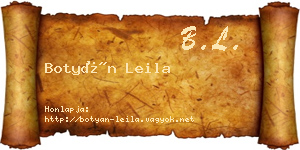 Botyán Leila névjegykártya